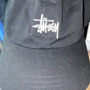 Stussy Black New Hat Baseball Cap OS VTG Y2K 2000